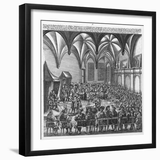 Reading of the Augsburg Confession on 25 June 1530 in the Augsburger Reichstag, C.1530-German School-Framed Giclee Print