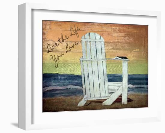 Reading on the Beach Words-Karen Williams-Framed Giclee Print