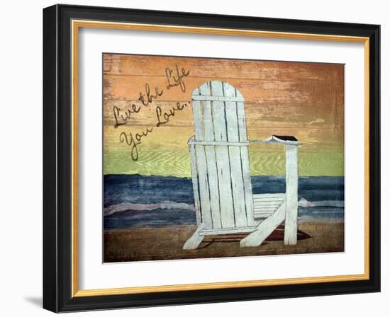 Reading on the Beach Words-Karen Williams-Framed Giclee Print