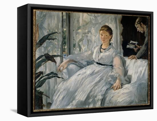 Reading Painting by Edouard Manet (1832-1883) 1865 Sun. 0,6X0,73 M Paris, Musee D'orsay-Edouard Manet-Framed Premier Image Canvas