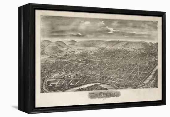 Reading, Pennsylvania - Panoramic Map-Lantern Press-Framed Stretched Canvas