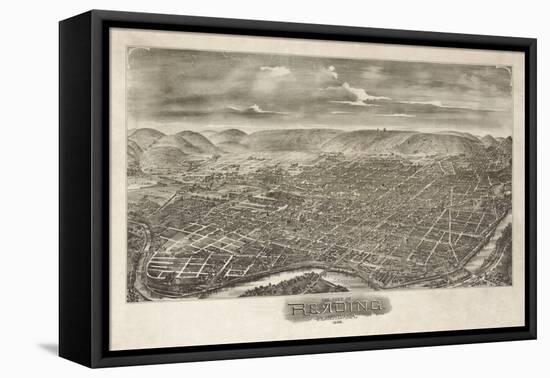 Reading, Pennsylvania - Panoramic Map-Lantern Press-Framed Stretched Canvas