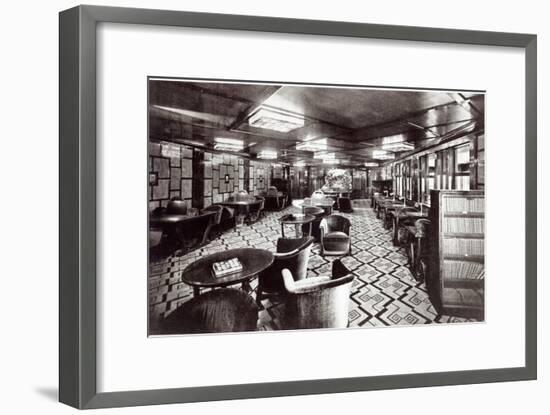 Reading Room on the Ocean Liner 'Ile De France', 1926 (B/W Photo)-French Photographer-Framed Giclee Print