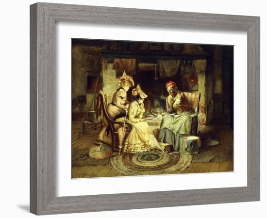 Reading Tea Leaves, (Oil on Canvas)-Harry Herman Roseland-Framed Giclee Print