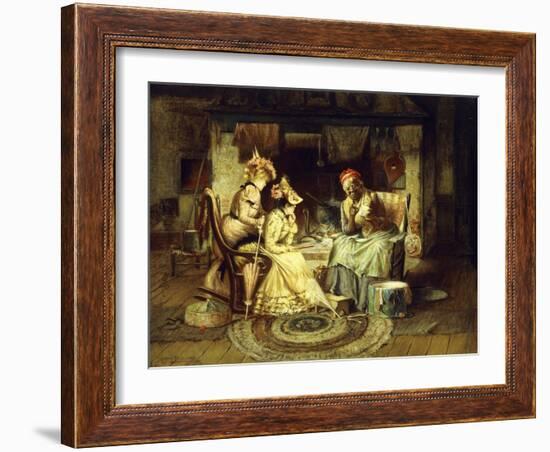 Reading Tea Leaves, (Oil on Canvas)-Harry Herman Roseland-Framed Giclee Print