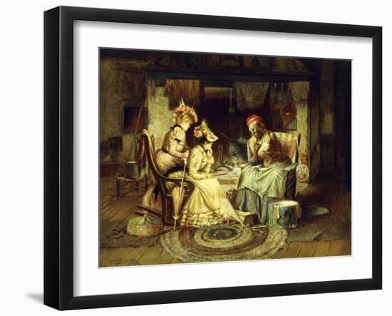 Reading Tea Leaves, (Oil on Canvas)-Harry Herman Roseland-Framed Giclee Print