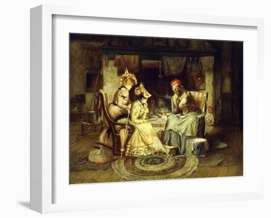 Reading Tea Leaves, (Oil on Canvas)-Harry Herman Roseland-Framed Giclee Print