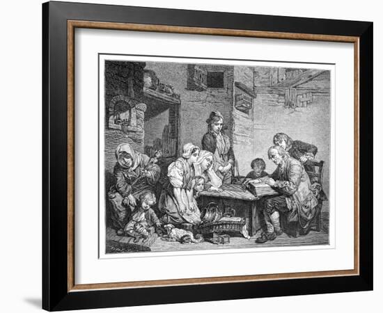 Reading the Bible, 1885-FV Martens-Framed Giclee Print