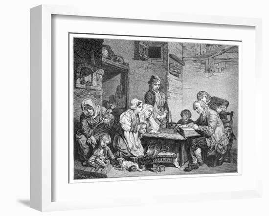 Reading the Bible, 1885-FV Martens-Framed Giclee Print