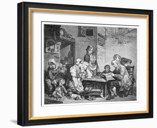 Reading the Bible, 1885-FV Martens-Framed Giclee Print