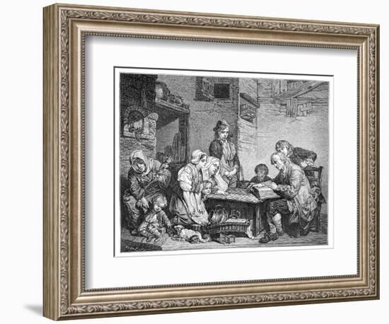 Reading the Bible, 1885-FV Martens-Framed Giclee Print