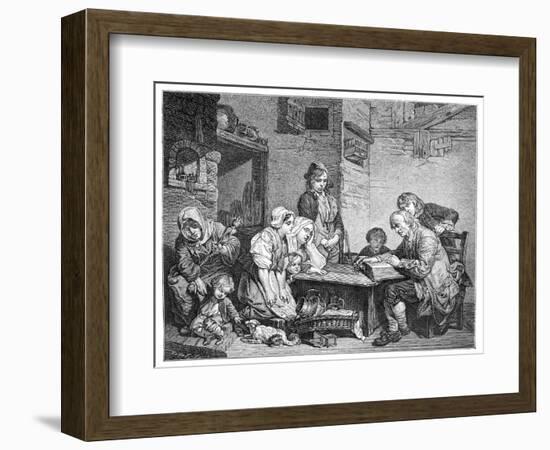 Reading the Bible, 1885-FV Martens-Framed Giclee Print