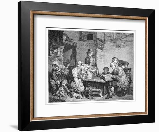 Reading the Bible, 1885-FV Martens-Framed Giclee Print