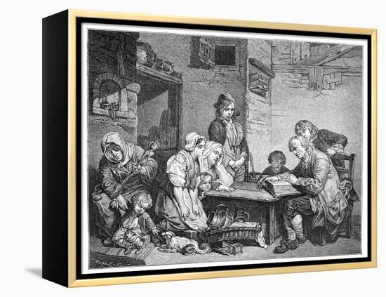 Reading the Bible, 1885-FV Martens-Framed Premier Image Canvas