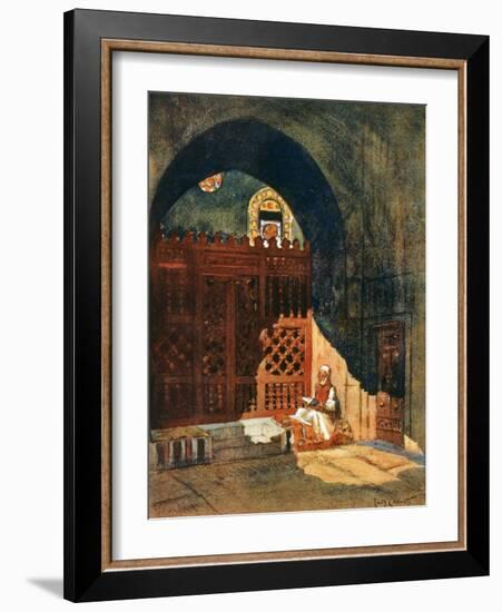 Reading the Koran in a Mosque, Cairo, Egypt, 1928-Louis Cabanes-Framed Giclee Print