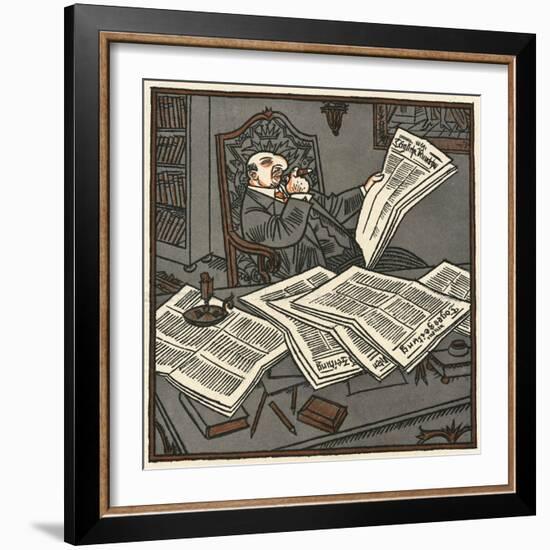 Reading the Papers-Erich Schilling-Framed Art Print