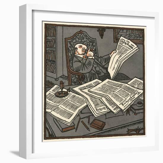 Reading the Papers-Erich Schilling-Framed Art Print