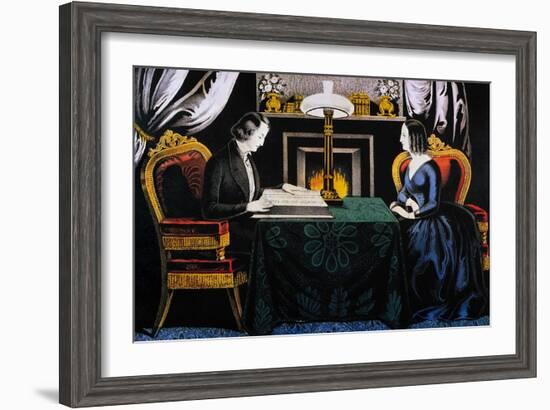 Reading the Scriptures-Currier & Ives-Framed Giclee Print