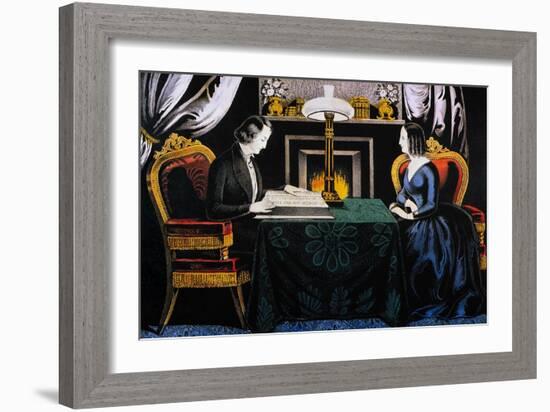 Reading the Scriptures-Currier & Ives-Framed Giclee Print