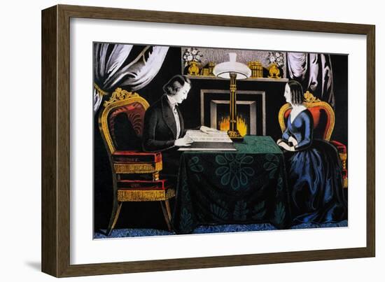 Reading the Scriptures-Currier & Ives-Framed Giclee Print