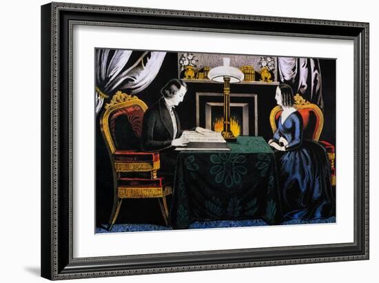 Reading the Scriptures-Currier & Ives-Framed Giclee Print