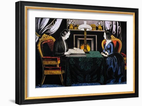 Reading the Scriptures-Currier & Ives-Framed Giclee Print