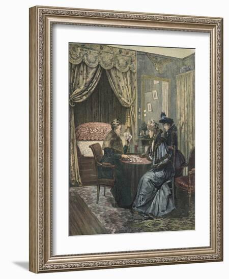 Reading the Tarot Cards-null-Framed Art Print