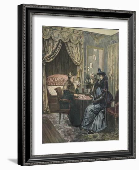 Reading the Tarot Cards-null-Framed Art Print