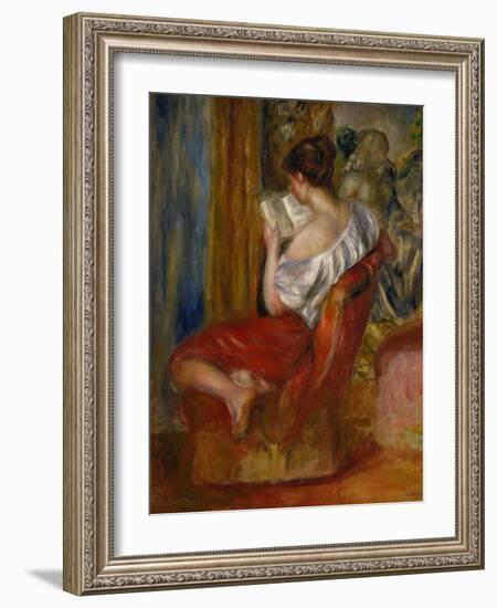 Reading Woman, circa 1900-Pierre-Auguste Renoir-Framed Giclee Print