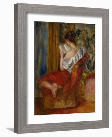 Reading Woman, circa 1900-Pierre-Auguste Renoir-Framed Giclee Print