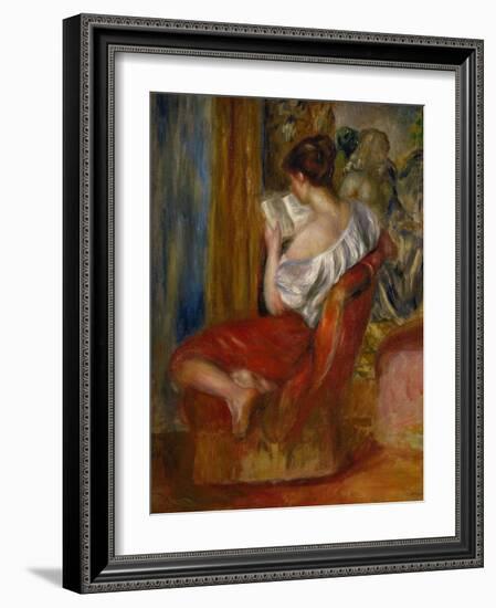 Reading Woman, circa 1900-Pierre-Auguste Renoir-Framed Giclee Print