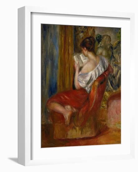 Reading Woman, circa 1900-Pierre-Auguste Renoir-Framed Premium Giclee Print