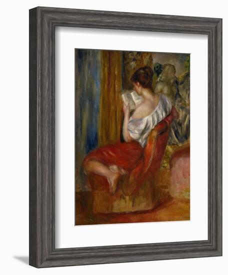 Reading Woman, circa 1900-Pierre-Auguste Renoir-Framed Giclee Print