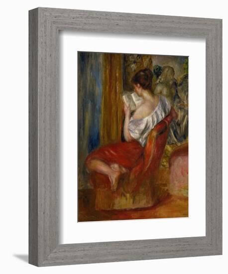 Reading Woman, circa 1900-Pierre-Auguste Renoir-Framed Giclee Print