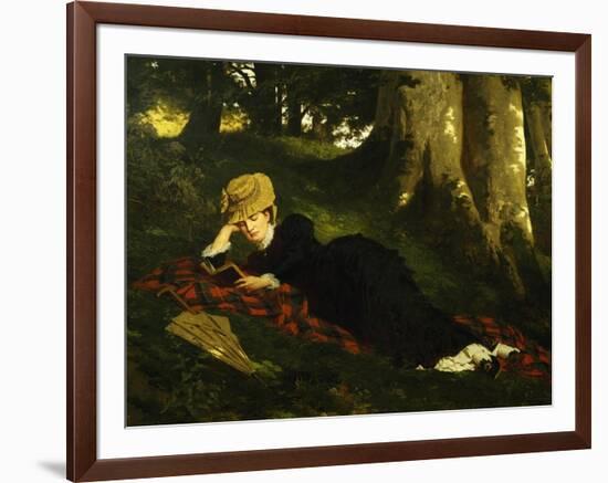 Reading Woman in Forest , 1875-Gyula Benczur-Framed Giclee Print