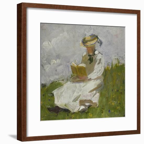 Reading Woman in the Countryside, 1906-Franz Marc-Framed Giclee Print