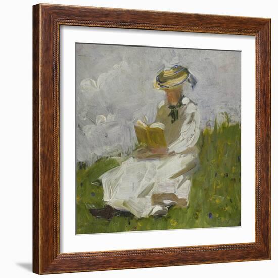 Reading Woman in the Countryside, 1906-Franz Marc-Framed Giclee Print