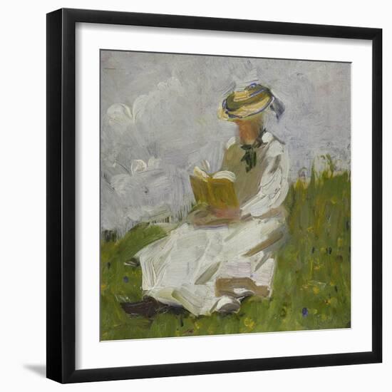 Reading Woman in the Countryside, 1906-Franz Marc-Framed Giclee Print