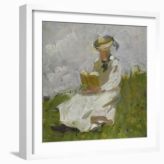 Reading Woman in the Countryside, 1906-Franz Marc-Framed Giclee Print