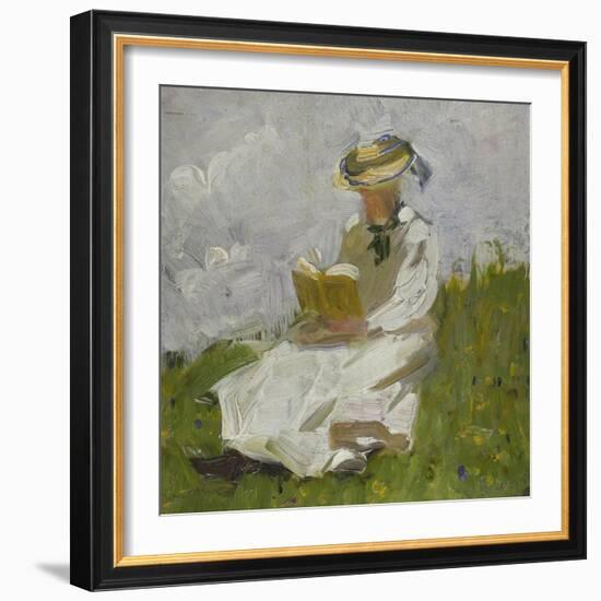 Reading Woman in the Countryside, 1906-Franz Marc-Framed Giclee Print