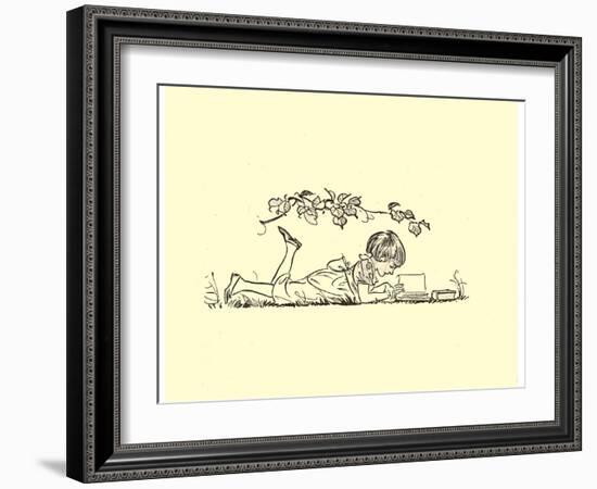 Reading-H.m. Brock-Framed Art Print