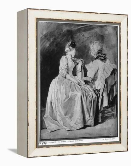 Reading-Jean-Honoré Fragonard-Framed Premier Image Canvas