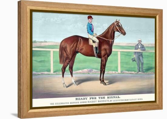 Ready for the Signal-Currier & Ives-Framed Stretched Canvas