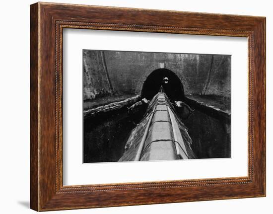 Ready to start 'legging' a canal boat, London, c1890 (1903)-Unknown-Framed Photographic Print