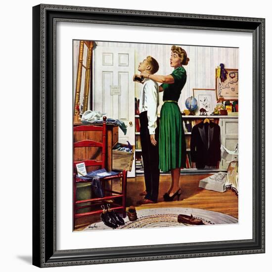 "Readying for First Date," October 16, 1948-George Hughes-Framed Giclee Print