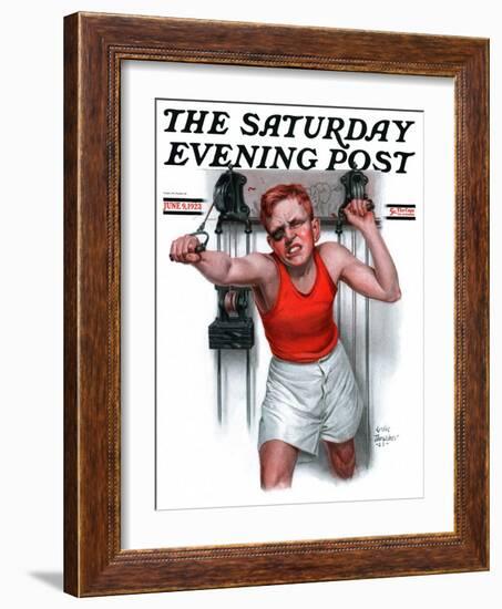 "Readying for Rematch," Saturday Evening Post Cover, June 9, 1923-Leslie Thrasher-Framed Giclee Print