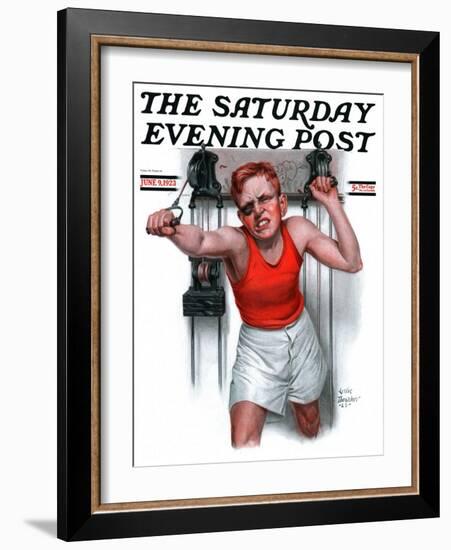 "Readying for Rematch," Saturday Evening Post Cover, June 9, 1923-Leslie Thrasher-Framed Giclee Print
