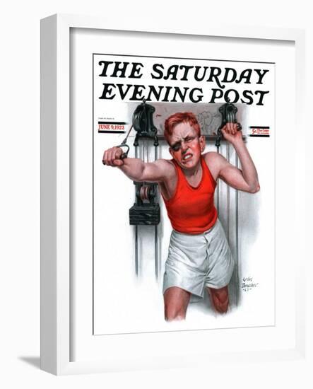 "Readying for Rematch," Saturday Evening Post Cover, June 9, 1923-Leslie Thrasher-Framed Giclee Print