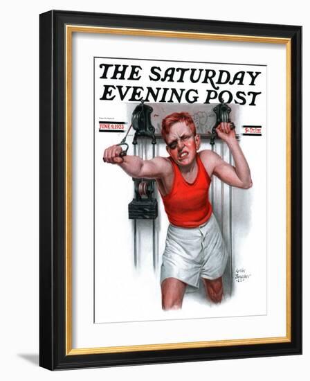 "Readying for Rematch," Saturday Evening Post Cover, June 9, 1923-Leslie Thrasher-Framed Giclee Print