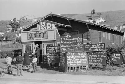 Real Estate Office Advertises Homes Selling For Less Than 5 000 Oakland Ca 1940 Photo By Art Com